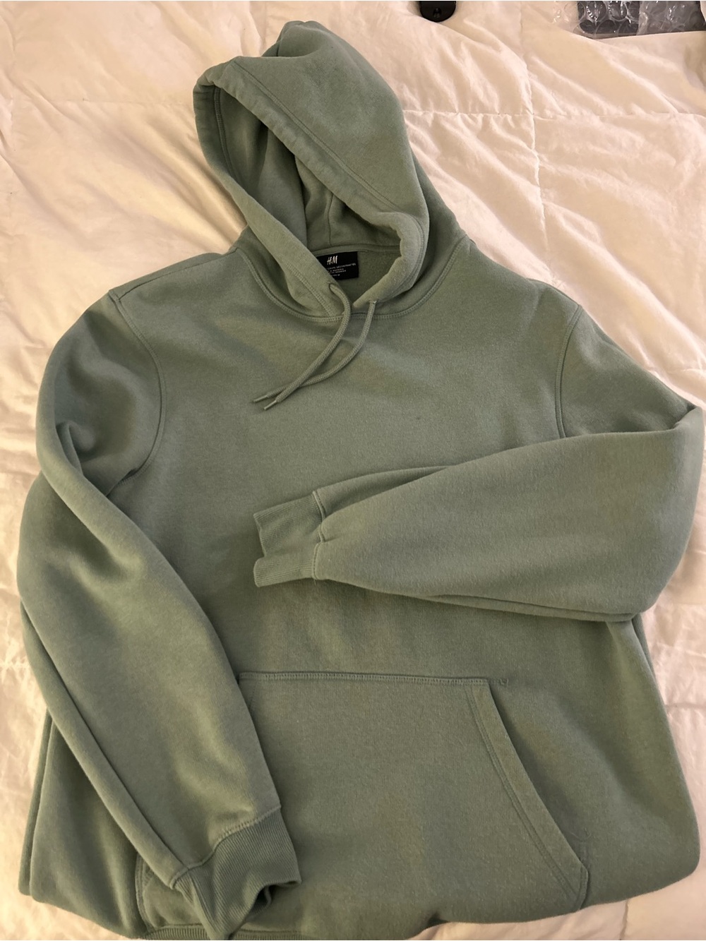 H&M Men's Hooded Sweatshirt in Sage Green